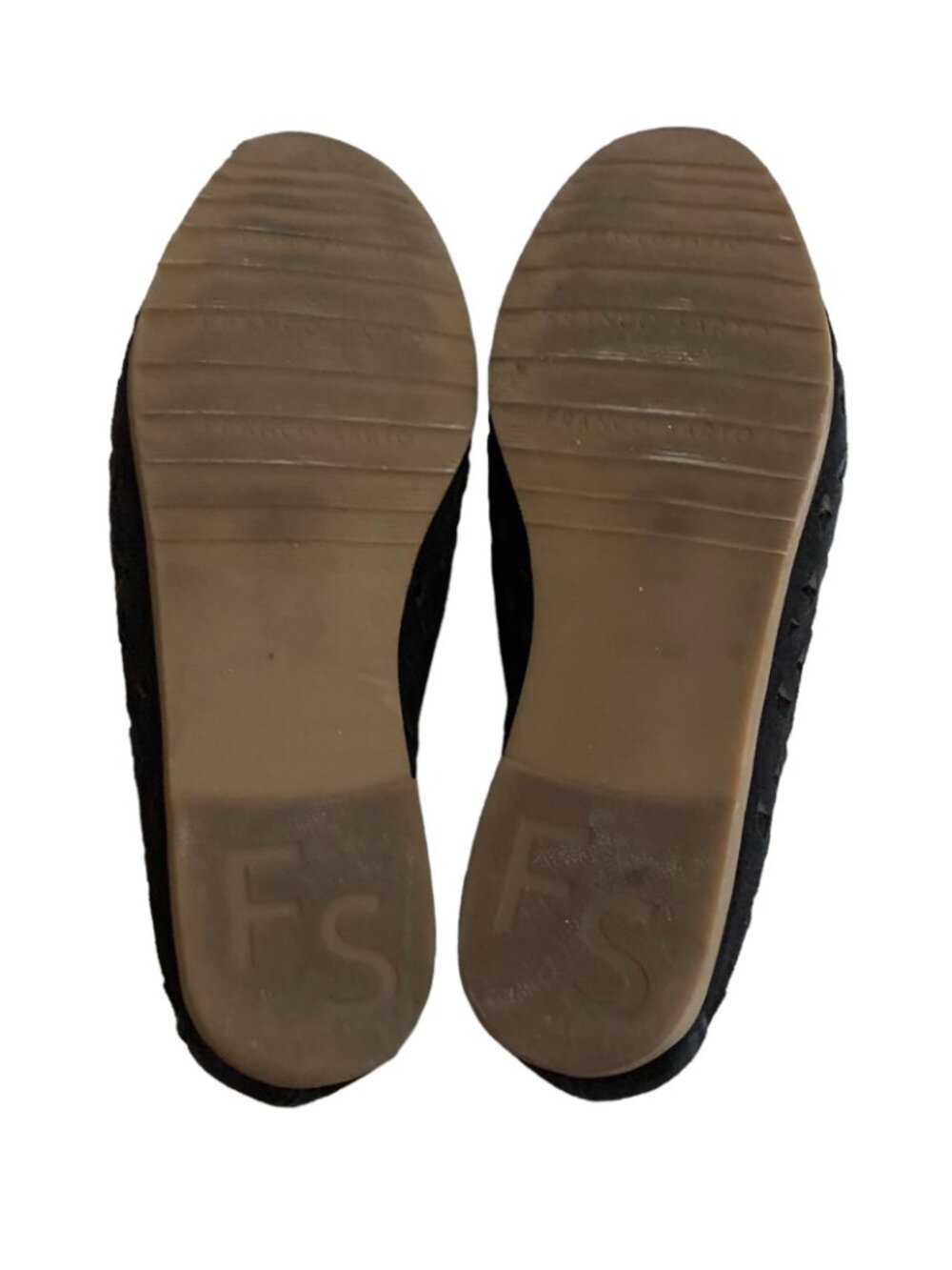 FRANCO SARTO Black Suede Cutout Accent "Famous" Closed Toe Flat Loafers Size 7M - Picture 8 of 9